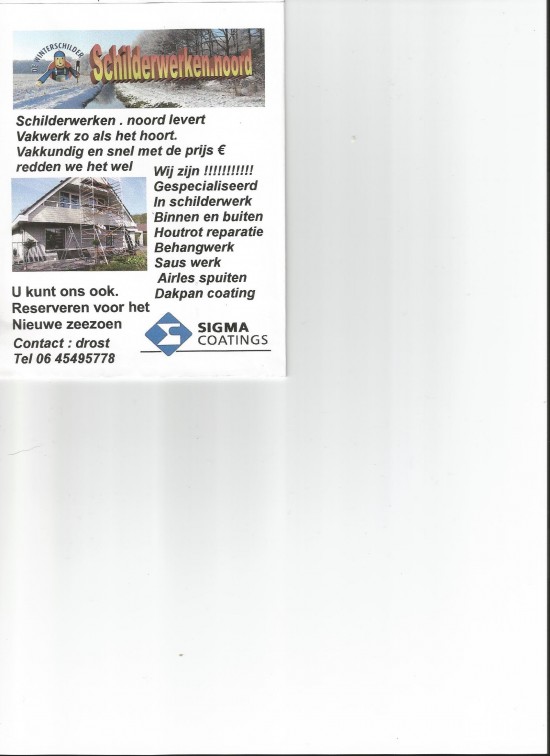 Schilderwerken noord levert vakwerk zo als het hoort!!!