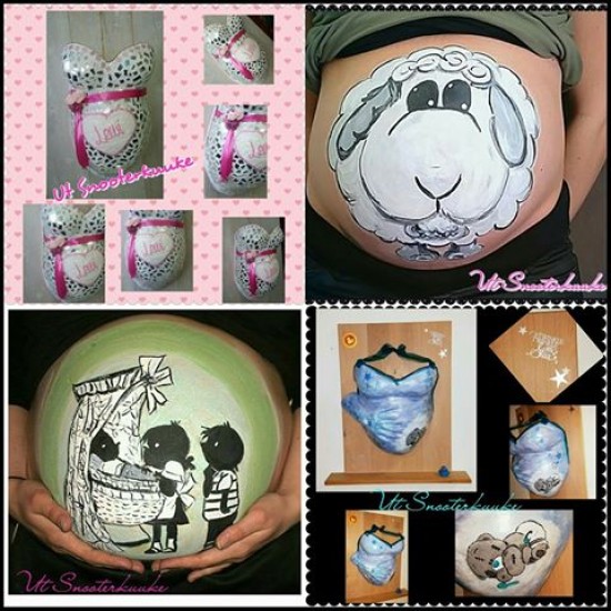 Bellypaint en/of gipsbuik, door Ut Snooterkuuke, atelier in Panningen, Noord-Limburg!