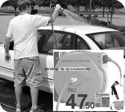 UITVERKOCHT Automatische zelfoprollende Autowas waterslanghaspel.