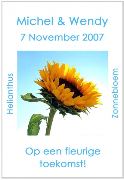 Zaadzakjes met trouwdatum, jullie namen en eigen tekst